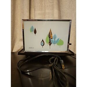 Vtg Sunbeam AT-A Toaster Mid Century Glass White W/ Leaf Design Works